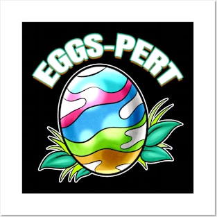 Funny Easter Egg With Lettering Eggs-pert On Easter Posters and Art